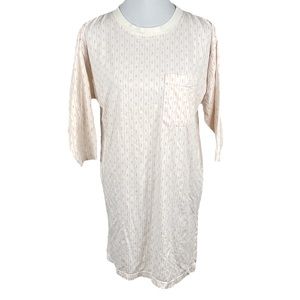 Victoria’s Secret Vintage Gold Label Patterned Night Shirt White Pink Size Small